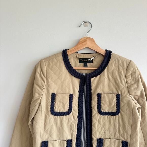 J. Crew Quilted Safari Jacket Khaki 2 - Picture 4 of 9